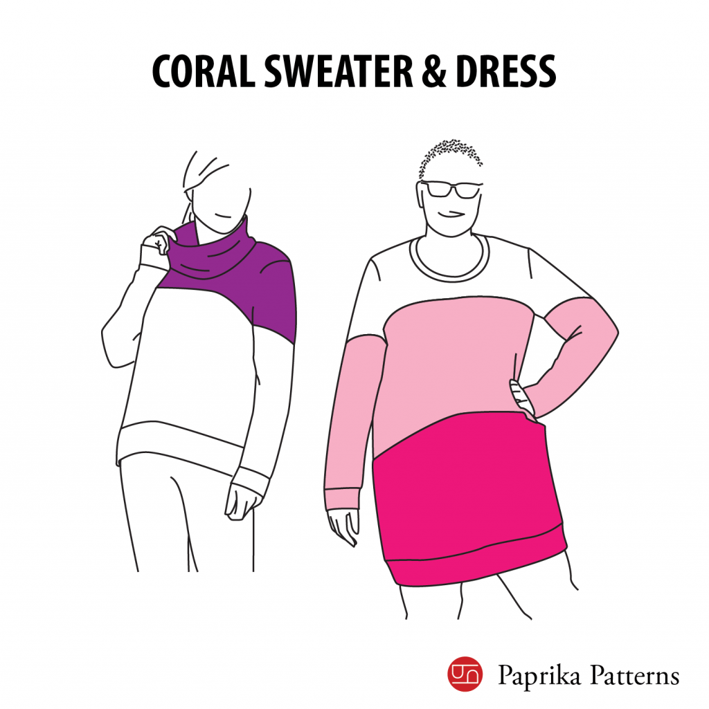 Coral Sweater & Dress Illustration